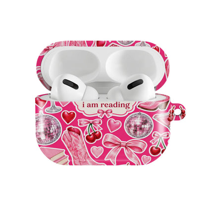 Sssh I Am Reading AirPods case — open front view