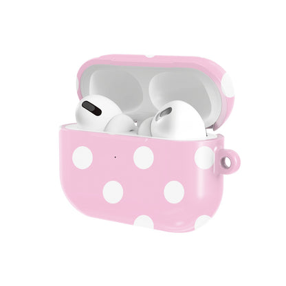 Bubblegum Polka Dot AirPods case — open angled view