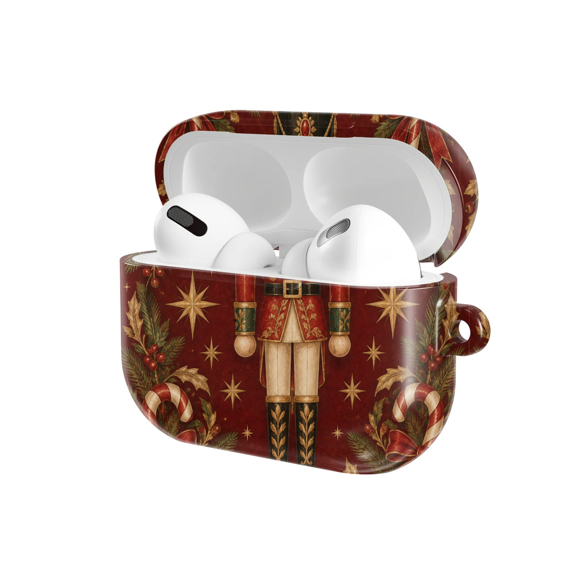 Nutcracker AirPods case — open angled view