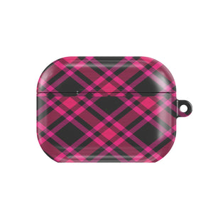 Hot Pink Tartan AirPods Case