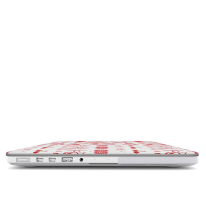 Coquette Cowgirl MacBook case — hard-shell laptop cover, side view with ports