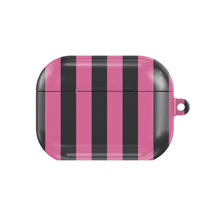 Pink & Black Stripe AirPods Case
