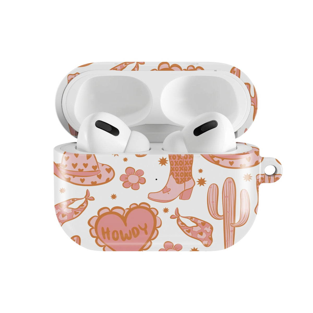 Howdy Western AirPods case — open front view