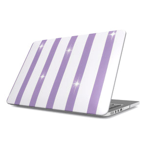 Lilac Sparkle Stripe MacBook Case