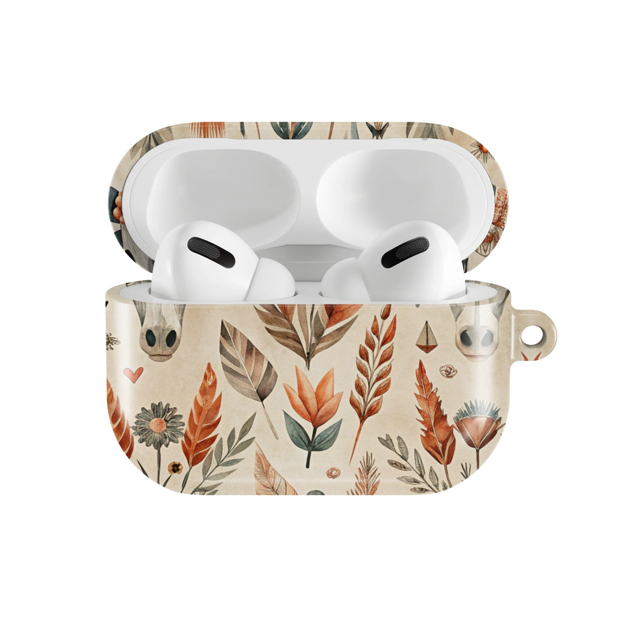 Desert Longhorn AirPods case — open front view