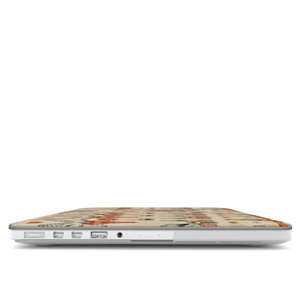 Desert Longhorn MacBook case — hard-shell laptop cover, side view with ports