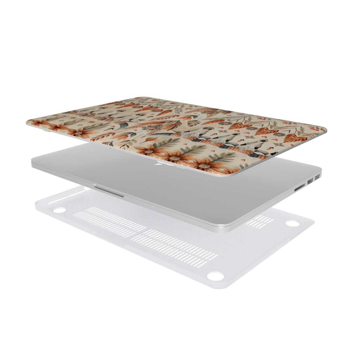 Desert Longhorn MacBook case — hard-shell laptop cover, two-piece shell view