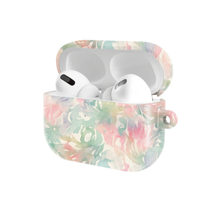 Watercolor Bloom AirPods case — open angled view