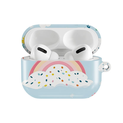 Rainbow Meadow AirPods case — open front view