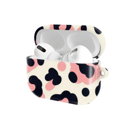 Pink Leopard AirPods case — open angled view