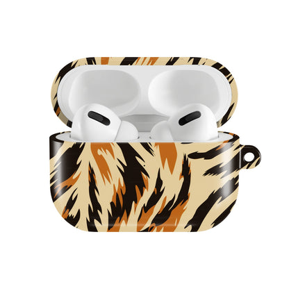Painted Tiger AirPods case — open front view
