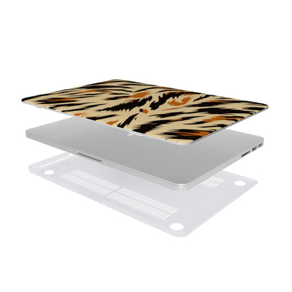 Painted Tiger MacBook case — hard-shell laptop cover, two-piece shell view