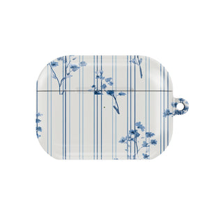 Blue Floral Pinstripe AirPods Case