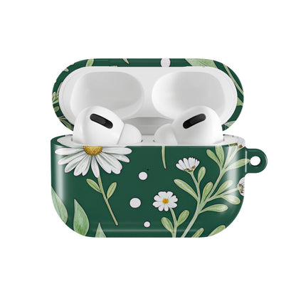 Forest Daisy AirPods case — open front view