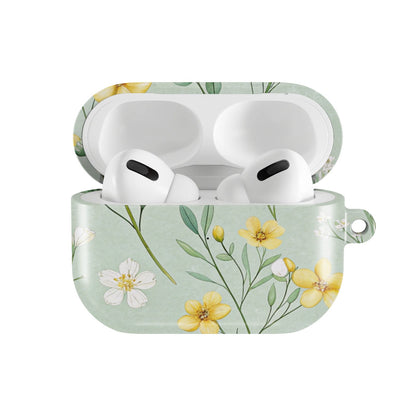 Buttercup Meadow AirPods case — open front view