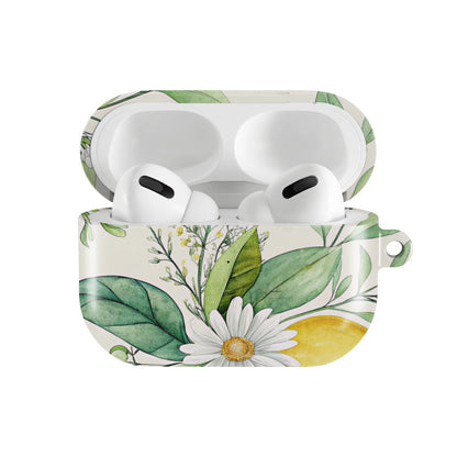 Lemon & Daisy AirPods case — open front view