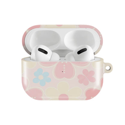 Retro Daisy AirPods case — open front view