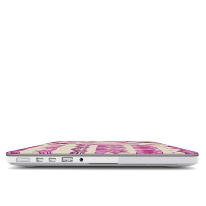 Pink Cowgirl MacBook case — hard-shell laptop cover, side view with ports
