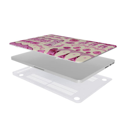 Pink Cowgirl MacBook case — hard-shell laptop cover, two-piece shell view