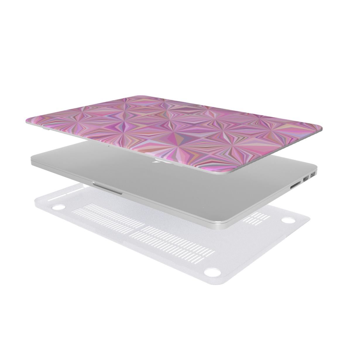 Pink Prism MacBook case — hard-shell laptop cover, two-piece shell view