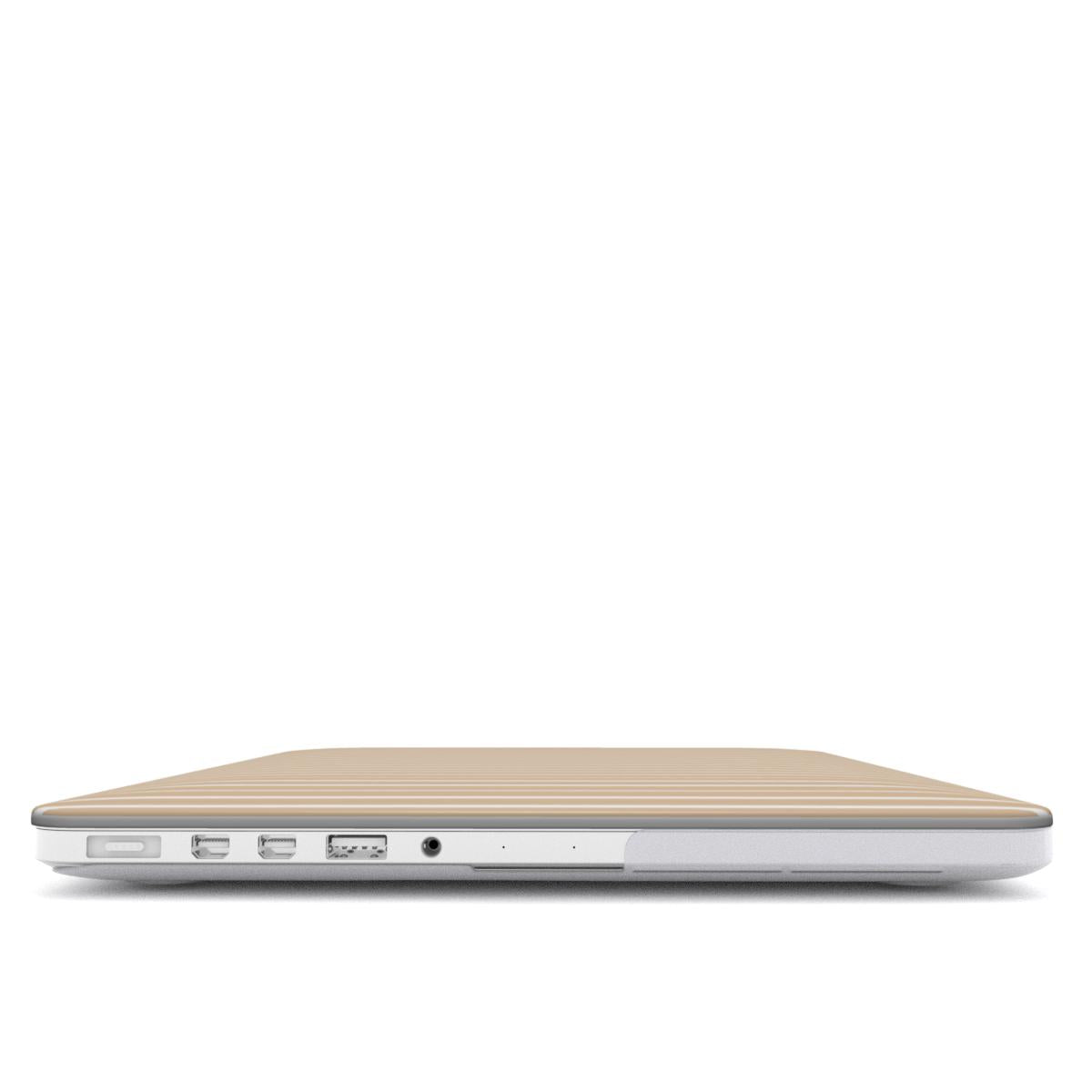 Coquette Cowboy Boots MacBook case — hard-shell laptop cover, side view with ports