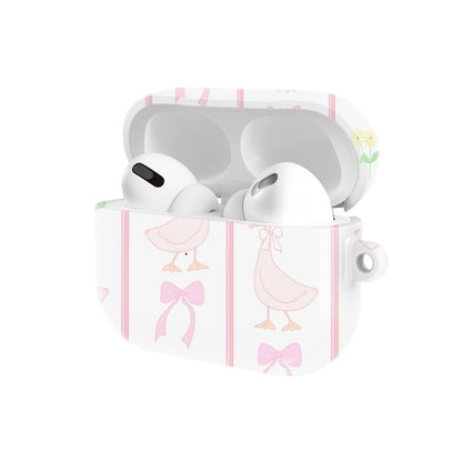 Ribbon Goose AirPods case — open angled view