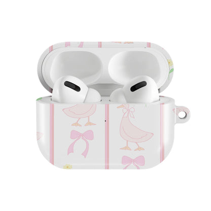Ribbon Goose AirPods case — open front view