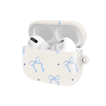 Blue Bow AirPods case — open angled view