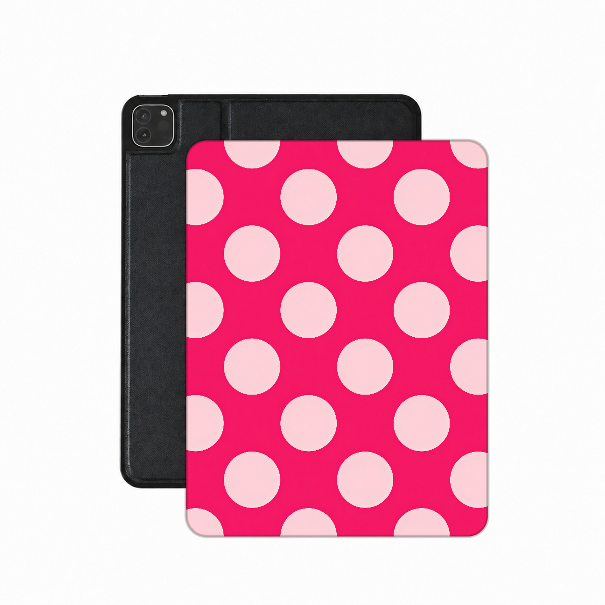 Raspberry Polka Dot iPad case — pink