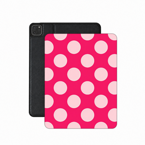 Raspberry Polka Dot iPad case — pink