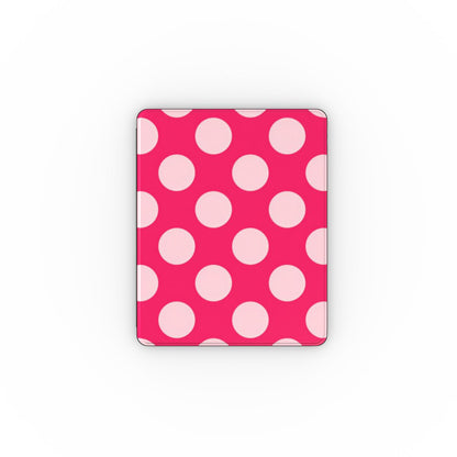 Raspberry Polka Dot iPad case — pink