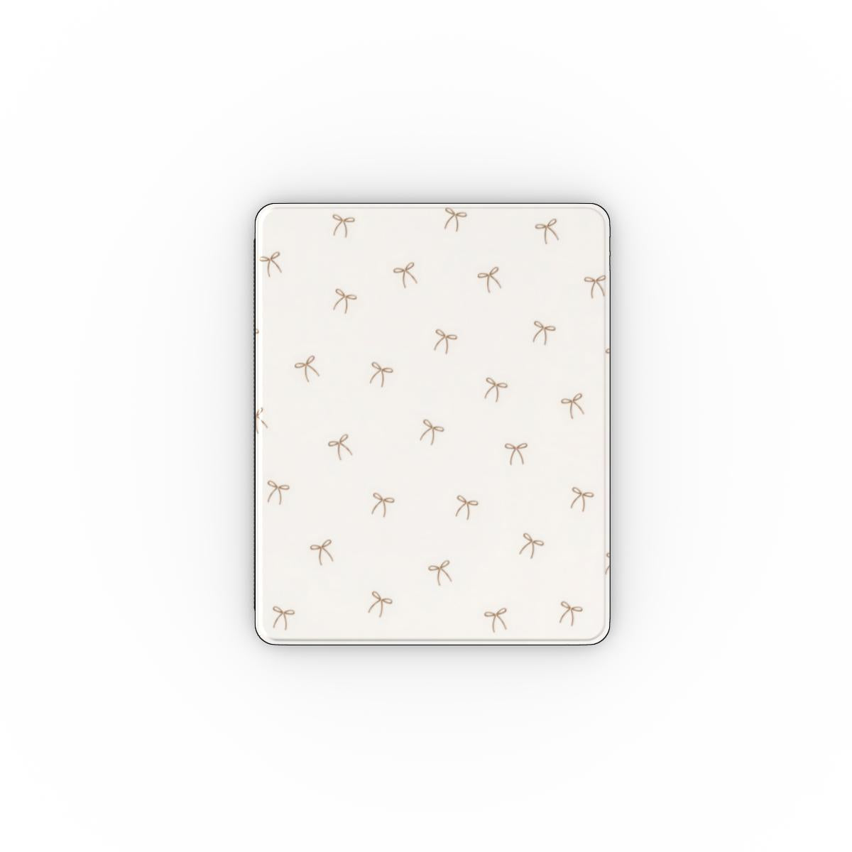 Taupe Bows iPad case — neutral coquette