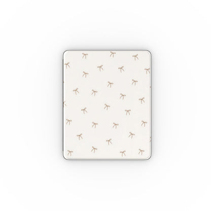 Taupe Bows iPad case — neutral coquette