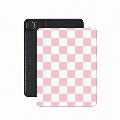 Pink & White Checkerboard iPad case — pink & white checkerboard