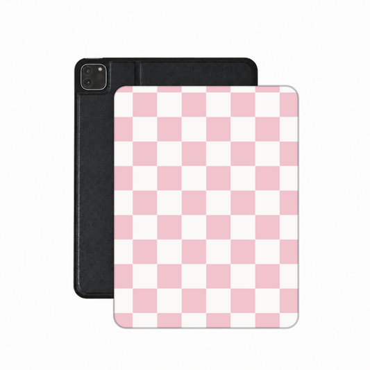Pink & White Checkerboard iPad case — pink & white checkerboard