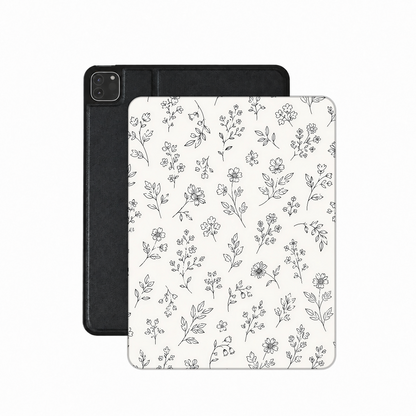 Line Art Wildflower iPad case — botanical