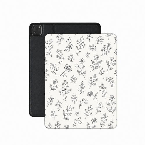 Line Art Wildflower iPad case — botanical