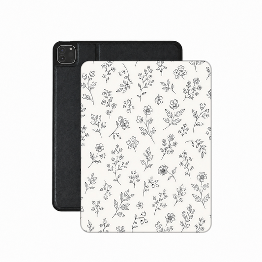 Line Art Wildflower iPad case — botanical