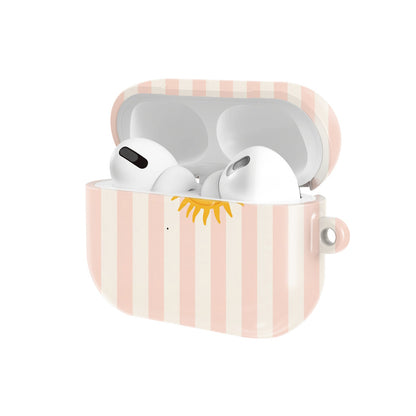 Sunshine Stripe AirPods case — open angled view