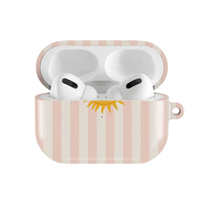 Sunshine Stripe AirPods case — open front view
