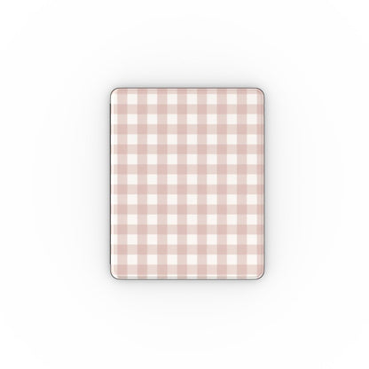 Taupe Gingham iPad case — soft gingham