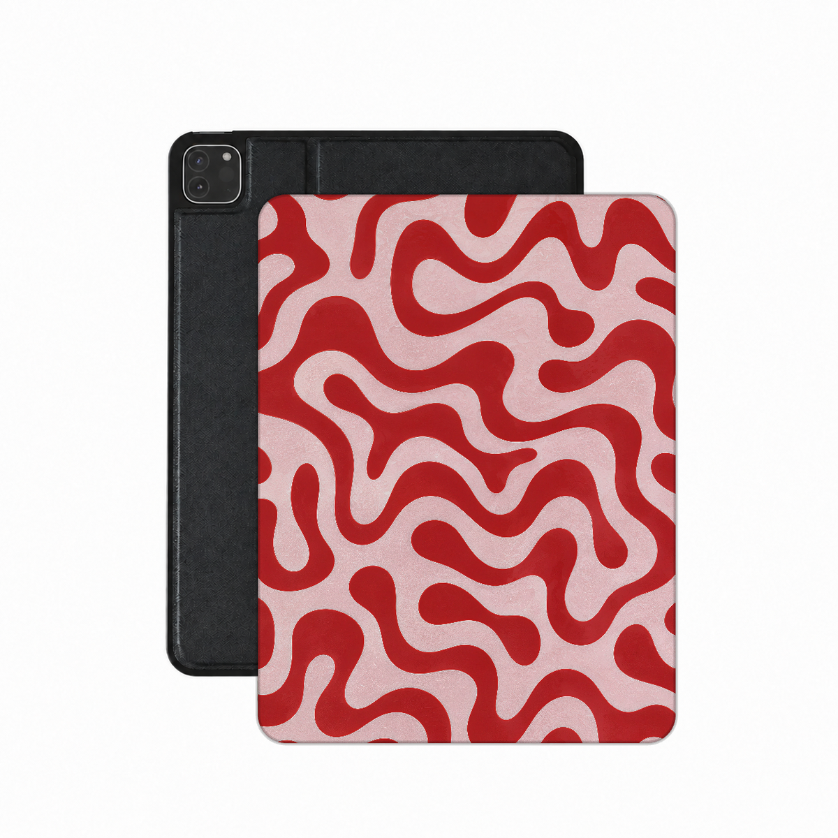 Retro Squiggle iPad case — groovy red