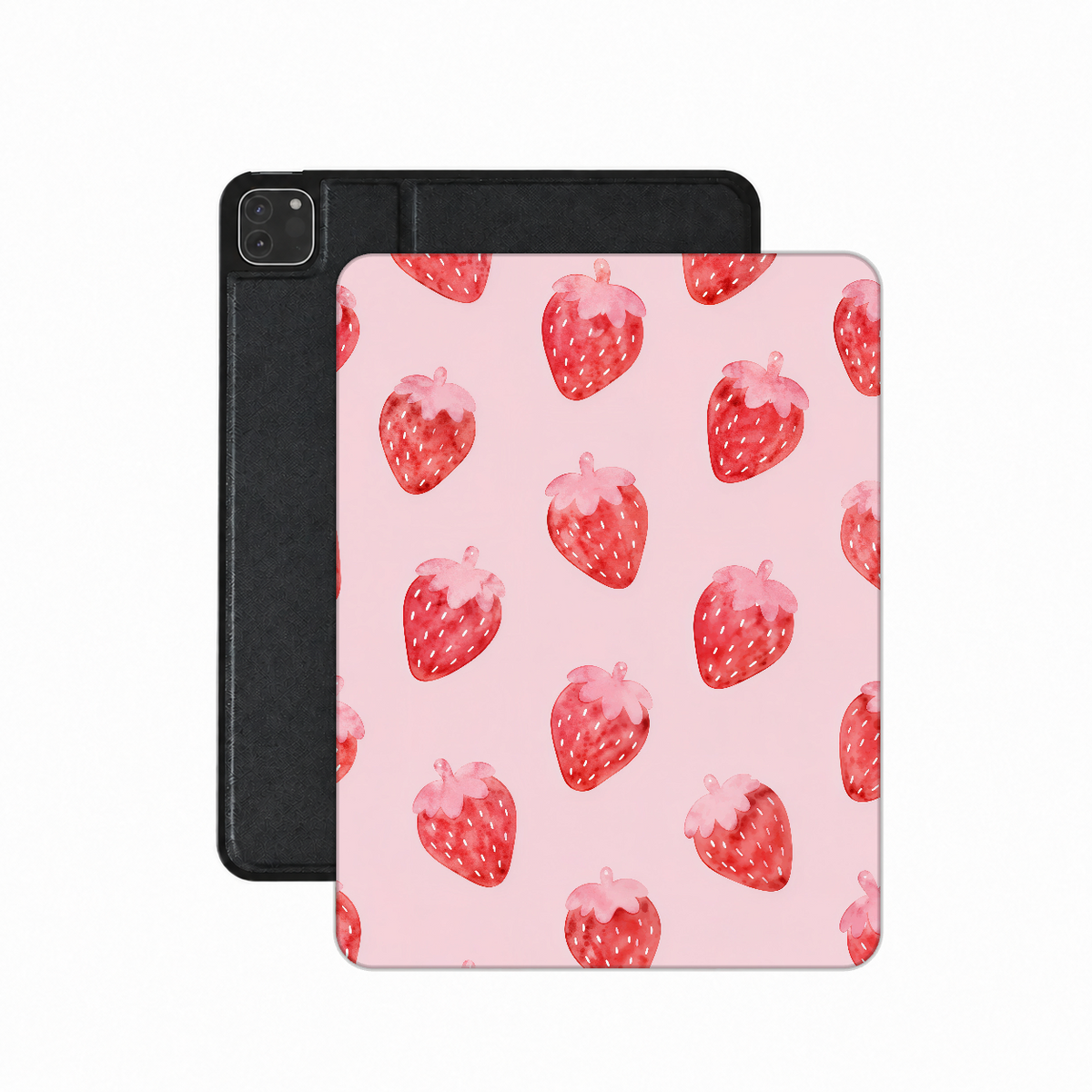 Watercolor Strawberry iPad case — pink
