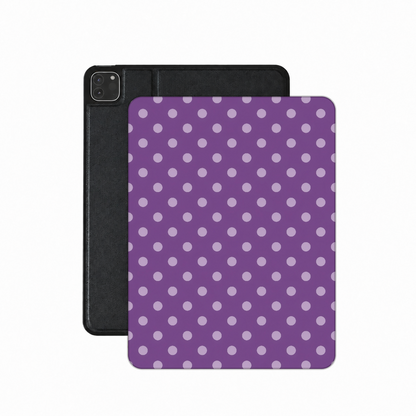 Plum Polka Dot iPad case — purple