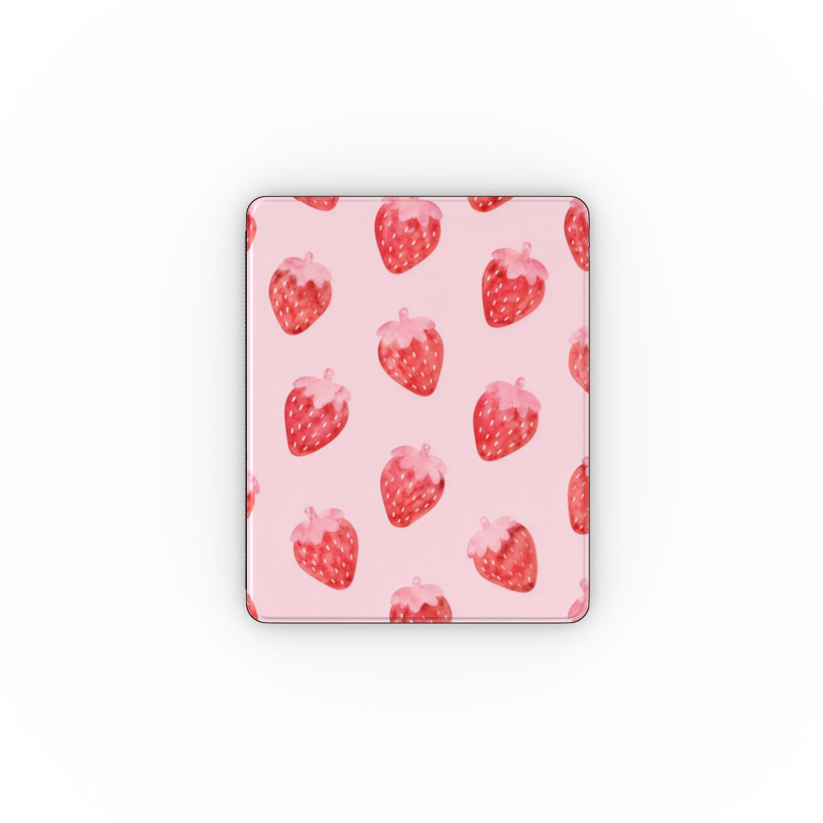 Watercolor Strawberry iPad case — pink