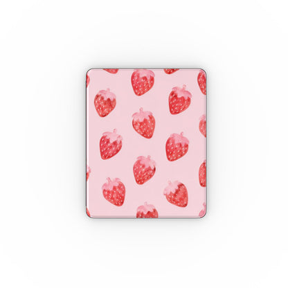 Watercolor Strawberry iPad case — pink