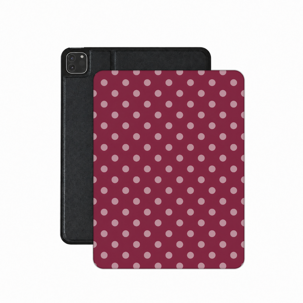 Wine Polka Dot iPad case — burgundy