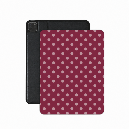 Wine Polka Dot iPad case — burgundy