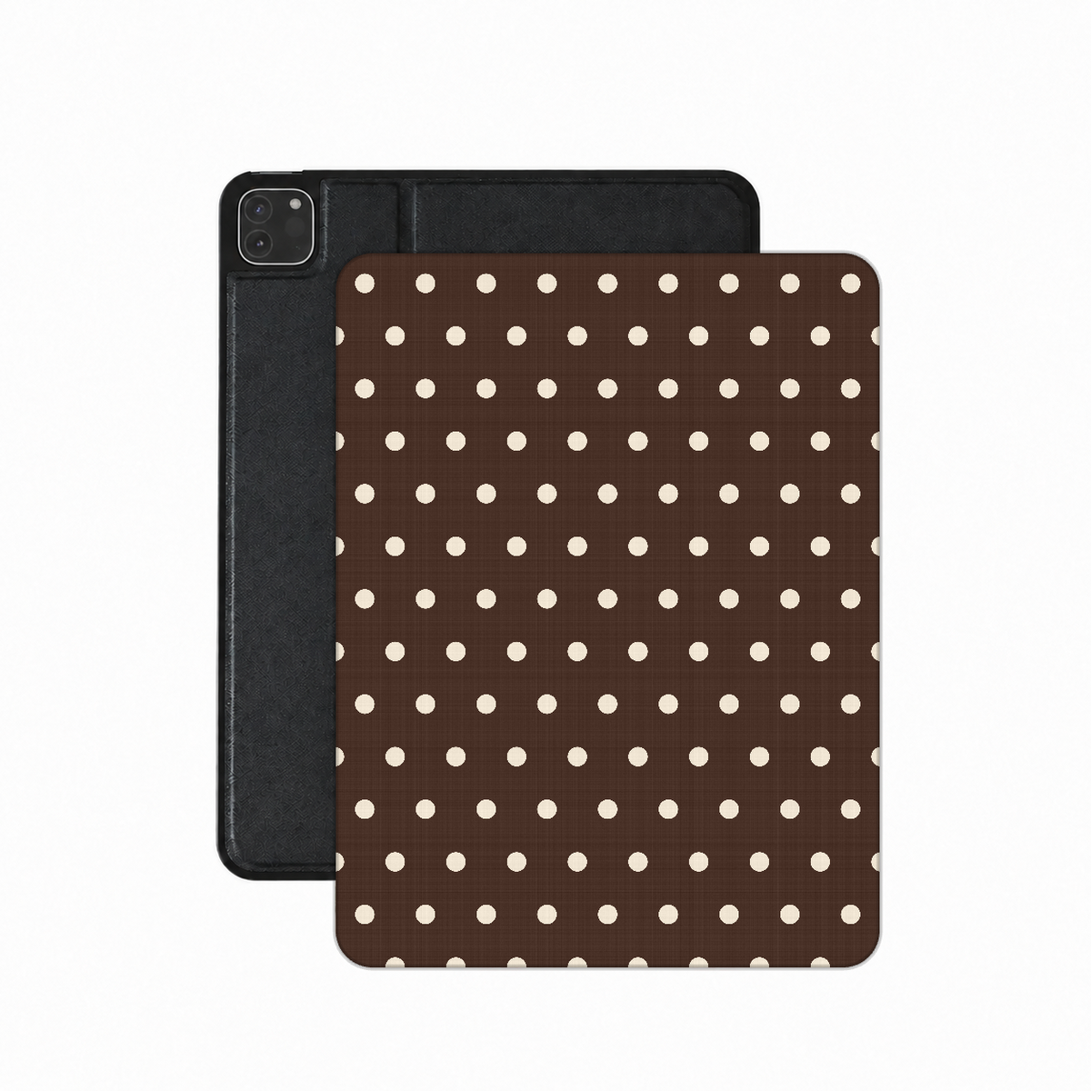 Chocolate Polka Dot iPad case — brown