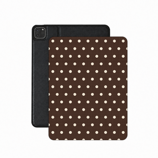 Chocolate Polka Dot iPad case — brown